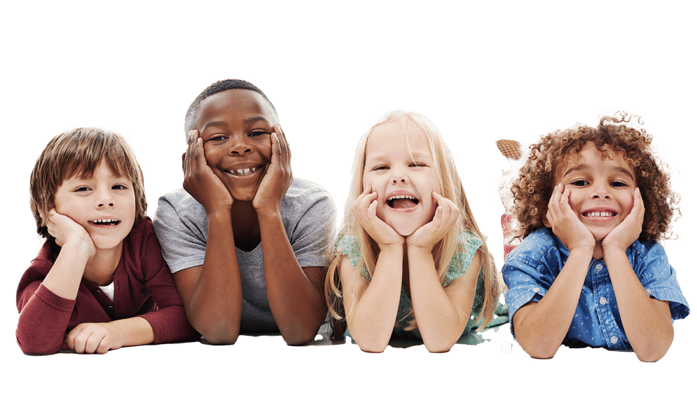 Group of young children smiling