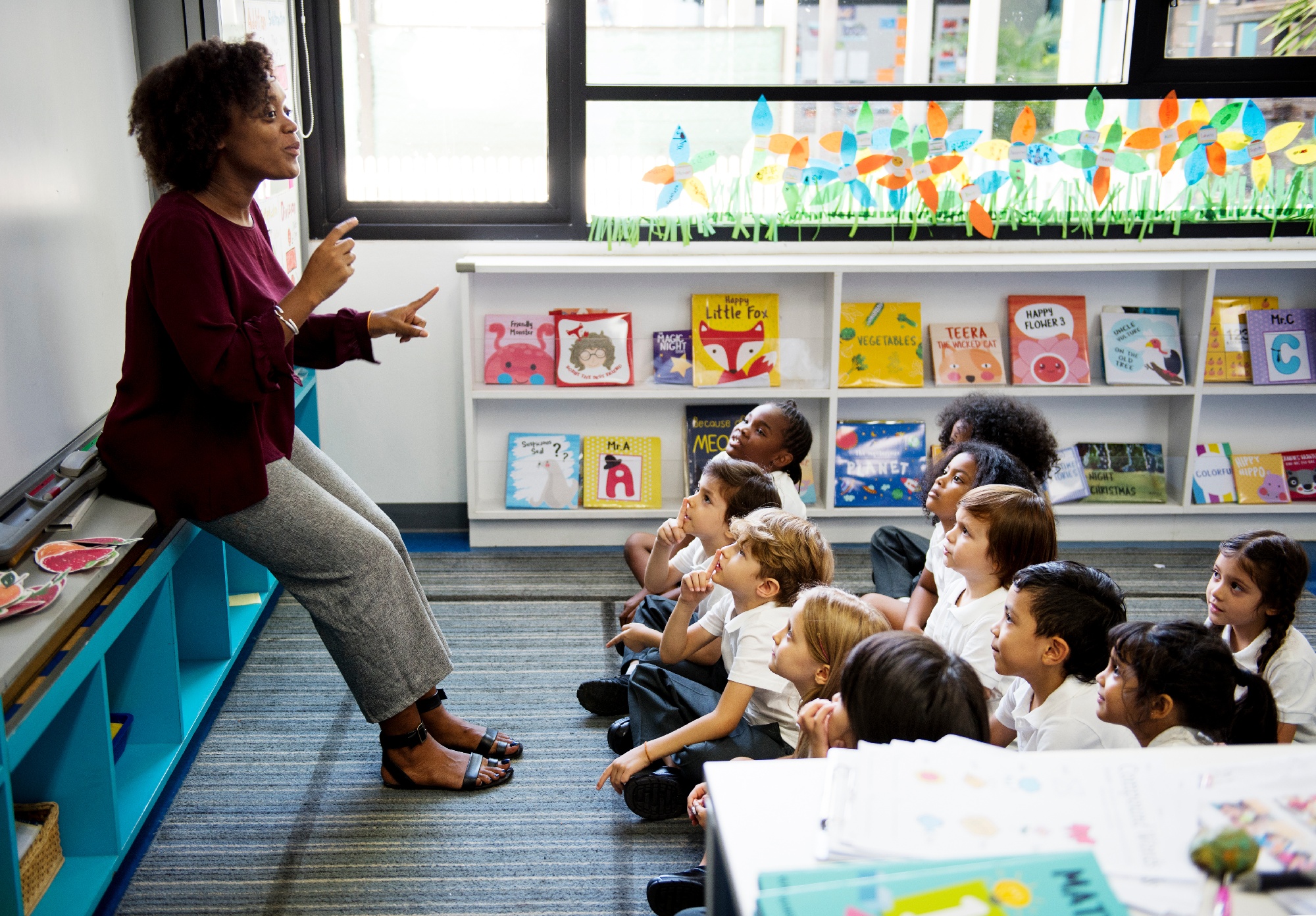 Teacher administering a social-emotional learning program