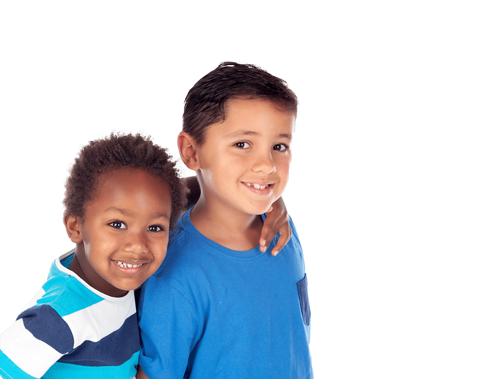 Two young boys with improved peer interactions after participating in child SEL program