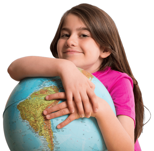 girl with globe